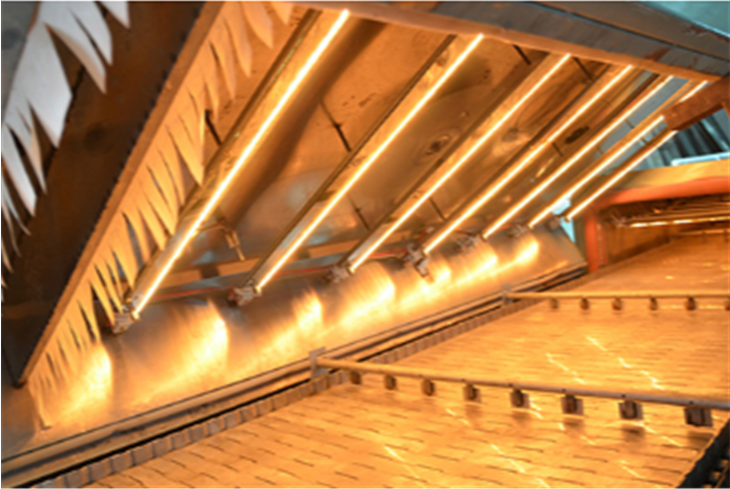 warming IR heater for rotary oven